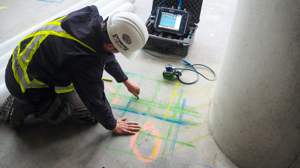 The Xradar Scanning Team use industry leading technology to clearly mark out safest coring locations