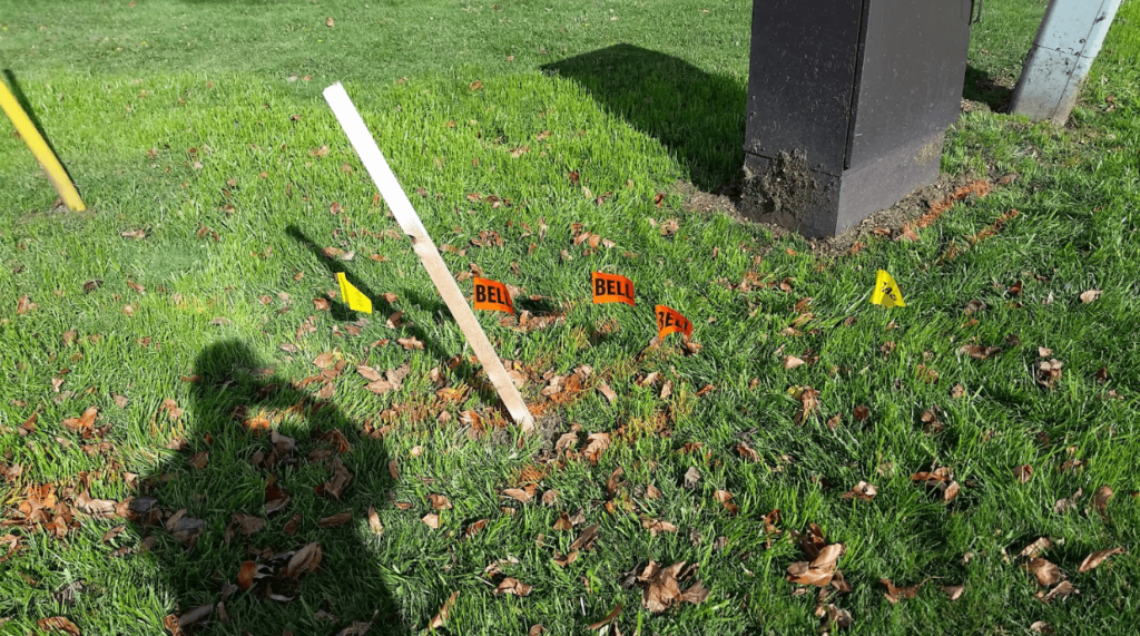 Flags are one of the methods for marking underground utilities