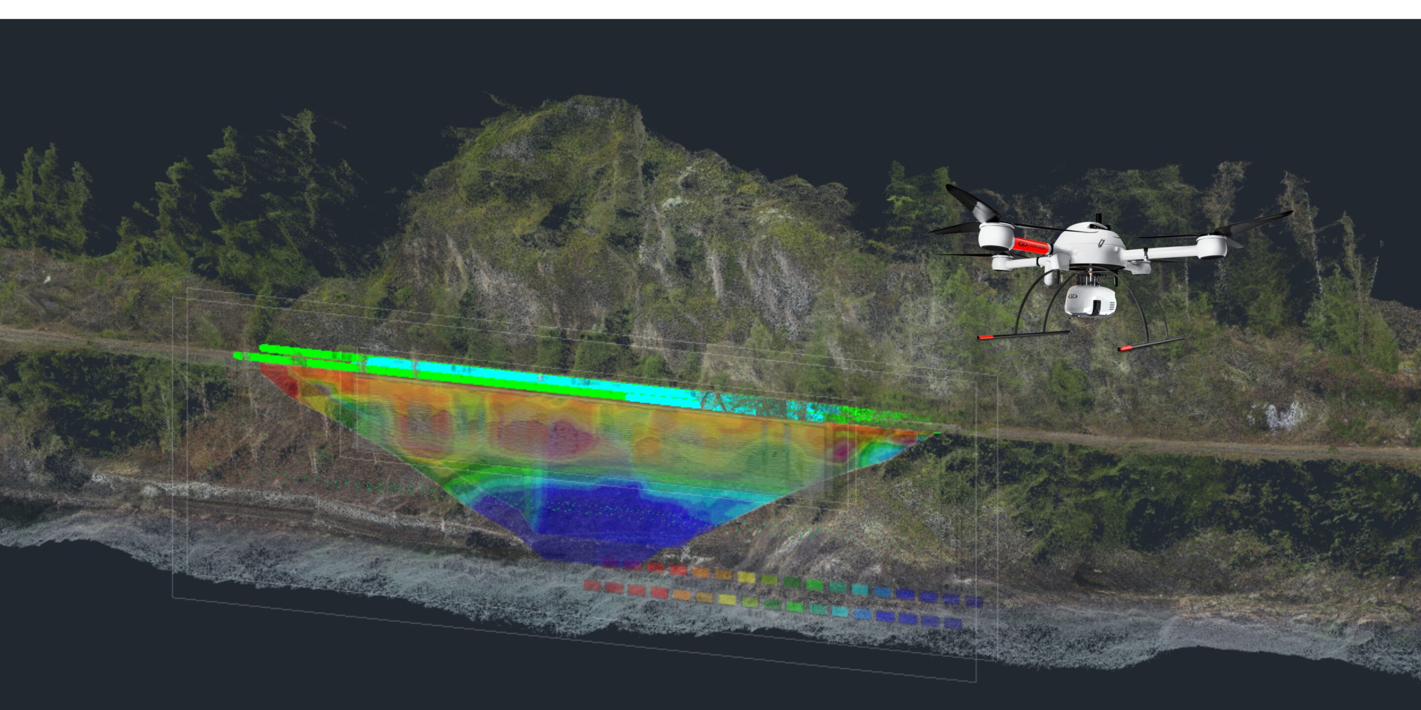 Aerial depiction of a drone mounted LiDAR deliverable