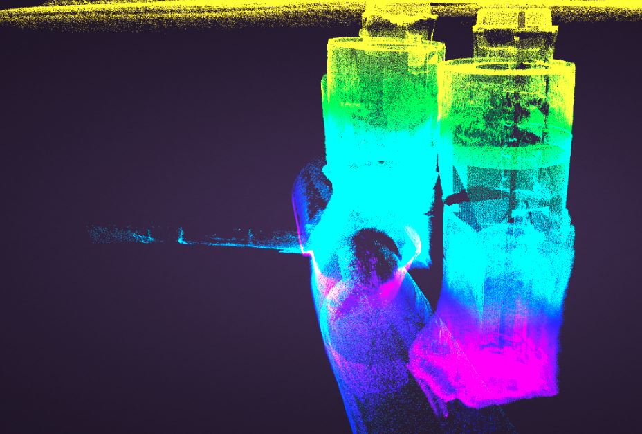 Double manhole cover survey laser scans